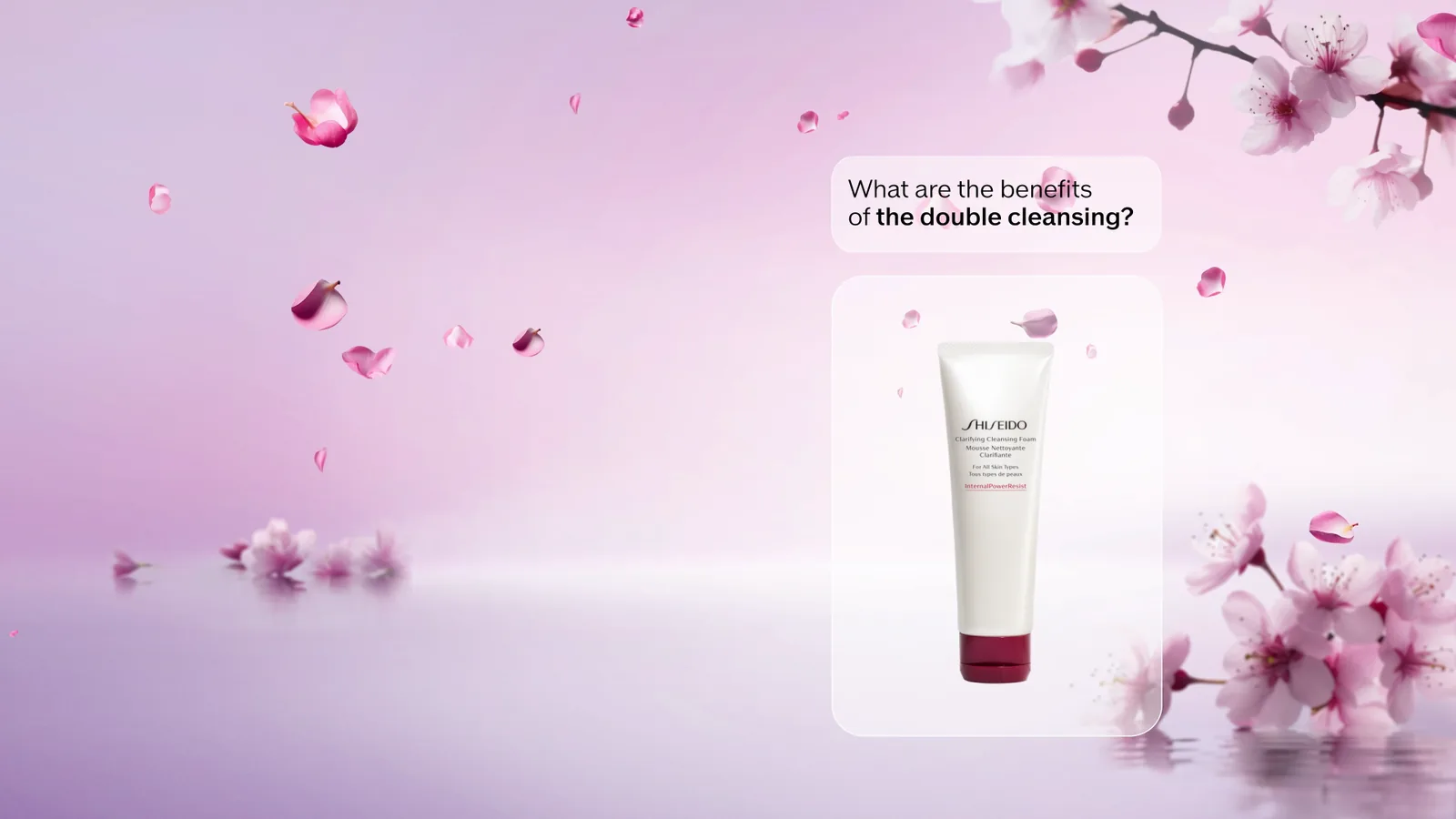 Shiseido Skincare Q&A — animation cosmétique, fleurs de cerisier et produits Ultimune, Benefiance, Vital Perfection, par Fabien Bouadi