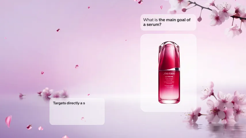 Shiseido Skincare Q&A — animation cosmétique, fleurs de cerisier et produits Ultimune, Benefiance, Vital Perfection, par Fabien Bouadi