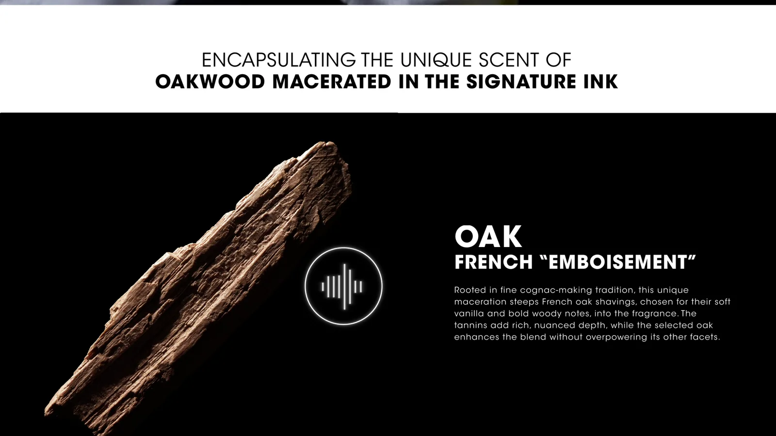 Bois de chêne et texte Oak French Emboîtement, accord de l'extrait